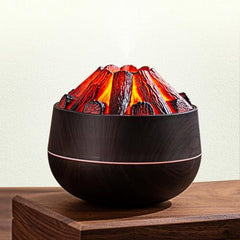 300ML Charcoal Fire Humidifier & Ambient Light with 2 Spray Modes, 2 Light Modes, Auto Shut-Off & Silent Operation