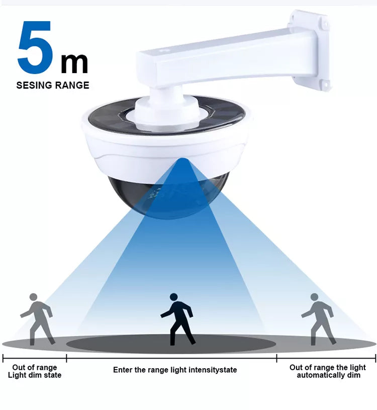 مصباح LED يعمل بالطاقة الشمسية مع جهاز تحكم عن بعد ومستشعر حركة بثلاثة أوضاع