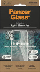 PanzerGlass 3-in-1 Protection Set for Apple iPhone 14 Plus with Tempered Glass Screen Protector, Clear Case and Camera Lens Glass