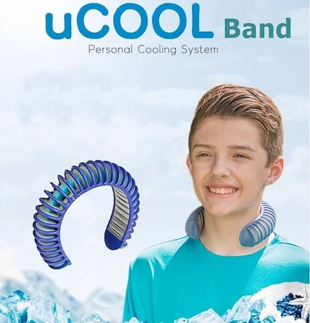 شريط تبريد شخصي قابل للارتداء من uCool مزود بتقنية التبخير - شريط مرن مريح قابل لإعادة الاستخدام للبالغين والأطفال، في الهواء الطلق، والرياضة، والعمل، والطقس الحار