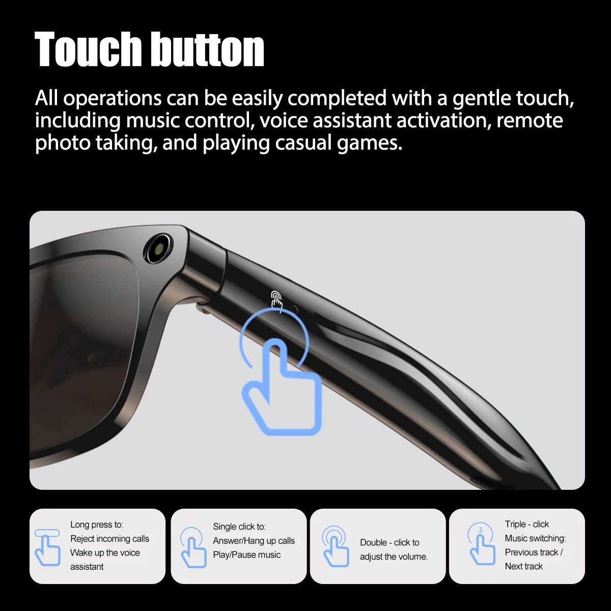 Gl One GL ONE AI-Powered Smart Glasses with HD Camera, 1080p Video Recording ...
