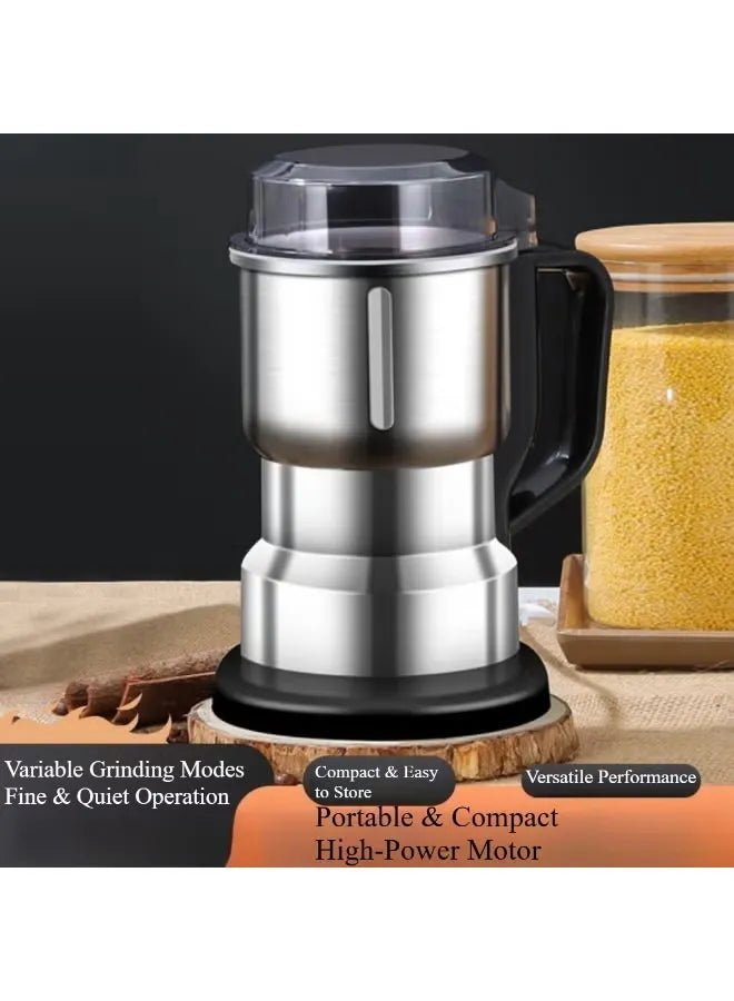 Pure Electric Grinder 350W with Stainless Steel Coffee Bean, Grain & Spice Grinder with 85g Capacity, Metal Blade & Safety Lid Lock