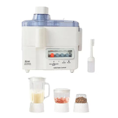Mr Light 4-in-1 Multifunctional Juicer & Blender 400W with 1L Blender Jar, 150g Meat Mincer, 50g Dry Mill, Stainless Steel Blades, Pulse Control & Overheat Protection