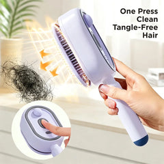 5-in-1 Rechargeable Electric Nano Mist Hair Care Brush with Red Light Scalp Massager, Self-Cleaning, Detangling & USB-C Charging