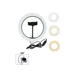 Professional Ring Fill Light with Adjustable Color Temperature and Phone Holder (Stand Not Included)