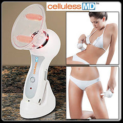 Celluless MD Portable Vacuum Body Massager with Single & Double Roller Attachments, Suction Massage System & Charging Stand for Body Care
