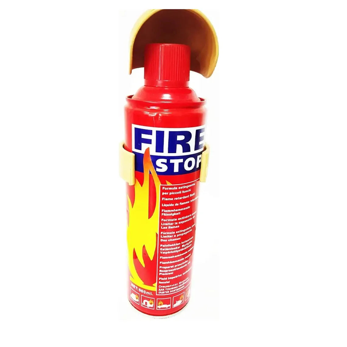 500ml Portable Car Fire Extinguisher Spray with Protective Handle Holder, 26 CM Compact Aerosol Fire Suppressant for Vehicle, Home, Kitchen & Emergency Use