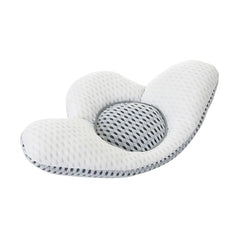 Ergonomic Lumbar Support Pillow & Adjustable Waist Cushion with Removable Height Pad, Breathable 3D Mesh, Buckwheat Hull Support Core & Polyester Fiber Filling for Side & Back Sleeping