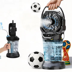 Rechargeable Portable Misting Fan with Remote Control, 30000mAh Battery, 2L Water Tank, 3-Nozzle Nano Mist, 2 Mist Speeds, 4 Fan Speeds, Brushless Motor, 120° Oscillation, LED Flashlight & Ambient Light