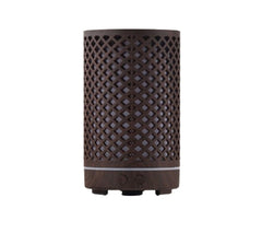 200mL Ultrasonic Aromatherapy Essential Oil Diffuser & Humidifier with 7-Color LED Ambient Light, Timer, Below 36dB Quiet Operation & Decorative Wood-Style Cover