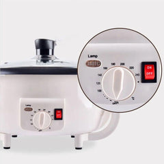 SAYONAPPS 750g Electric Coffee Bean Roaster 800W with Automatic Stirring, 100-240°C Adjustable Temperature, Non-Stick Roasting Pan & Ventilated Glass Lid