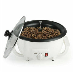 SAYONAPPS 750g Electric Coffee Bean Roaster 800W with Automatic Stirring, 100-240°C Adjustable Temperature, Non-Stick Roasting Pan & Ventilated Glass Lid