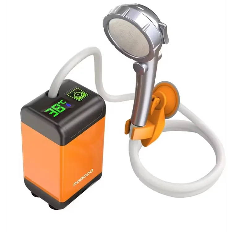 Porodo Portable Camping Shower Pump PDLFST021OG - USB Rechargeable, Orange