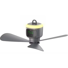 Porodo Portable Ceiling Fan PDRSF12KGY - 12000mAh, Remote, Gray