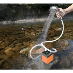 Porodo Portable Camping Shower Pump PDLFST021OG - USB Rechargeable, Orange