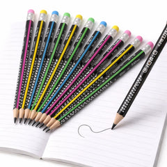 ShunShou SY-0083 HB Graphite Pencil Set 12 PCS with Built-in Eraser, Break-Resistant Lead, Premium Wooden School Writing, Drawing & Sketching Pencils for Kids, Students, Office & Home