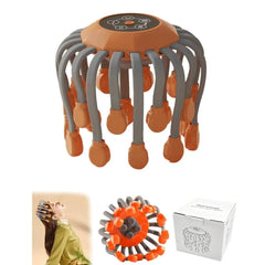 Electric Octopus Head Scalp Massager with 20 Massage Heads, 360° Coverage, 5 Massage Modes, LCD Screen, TMS Massage Technology, Adjustable Intensity, Type-C Rechargeable Battery & Hands-Free Design