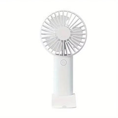 3-in-1 Portable USB Rechargeable Handheld Mini Fan with 3 Adjustable Speeds, Quiet Cooling, Built-In Mobile Phone Holder, Detachable Desktop Stand & Lightweight Travel Design