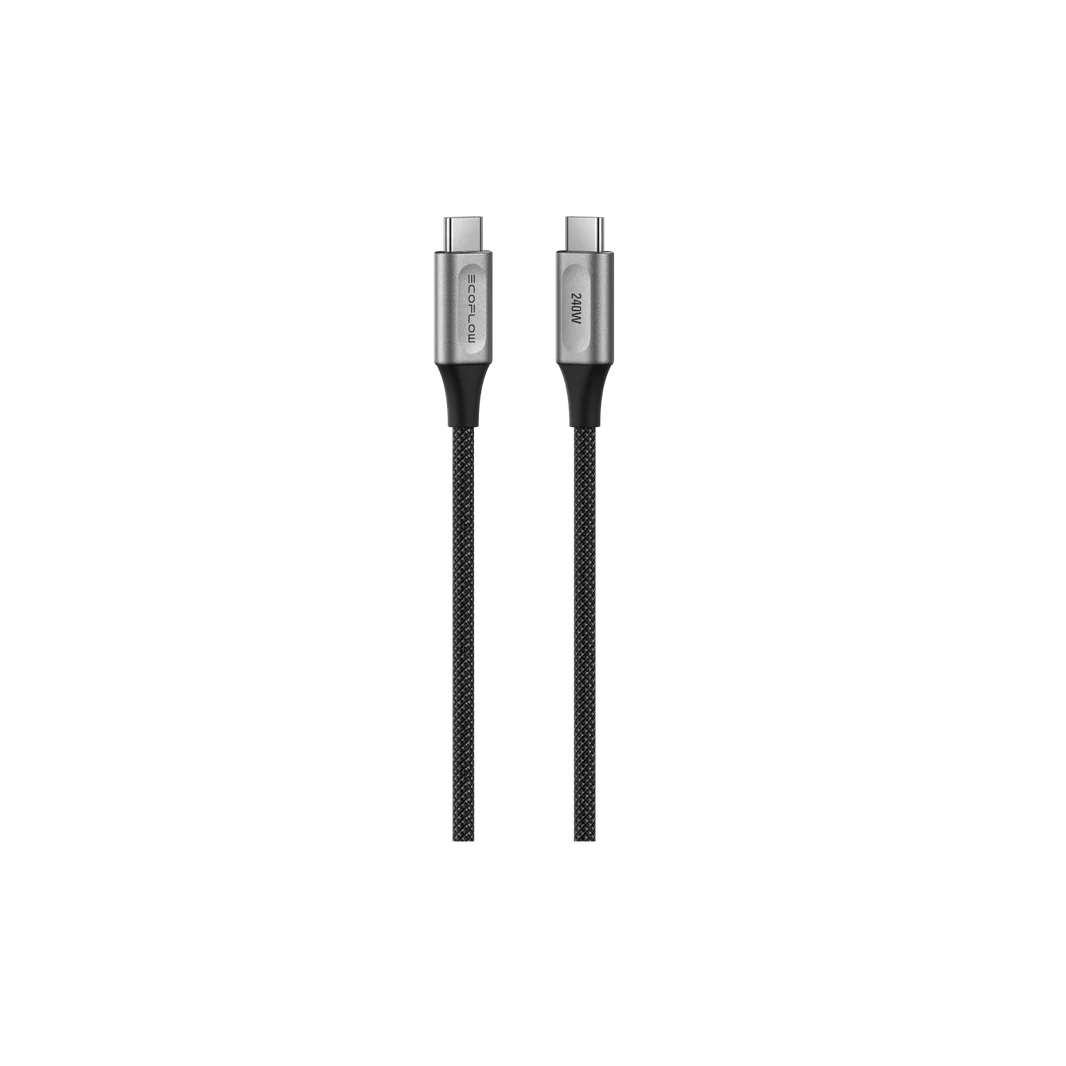 EcoFlow RAPID Pro USB-C to USB-C Cable (240W , Nylon) 182cm - Black