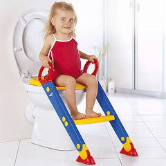 Childrens Potty Training Seat with Foldable Step Ladder, Adjustable Height, Non-Slip Design for Toddlers and Kids & Baby Toilet Training