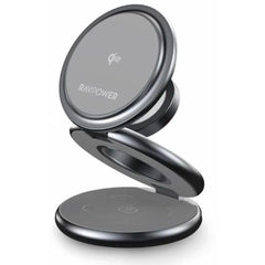 RavPower 3 In 1 Foldable Wireless Charger MagSafe, 15 Watt, Titanium Grey - RP-WC1008