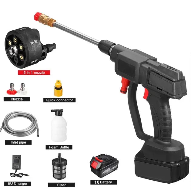 Donkin 48VF Portable Cordless Rechargeable High Pressure Washer with 15000mAh Battery and Accessories Kit