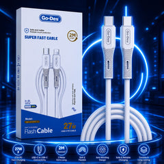Go-Des 53-GD-UC727-2 2M USB-C to Lightning 27W PD Fast-Charging Cable with Pure Copper Core, Multiple Circuit Protection and Anti-Bending Design