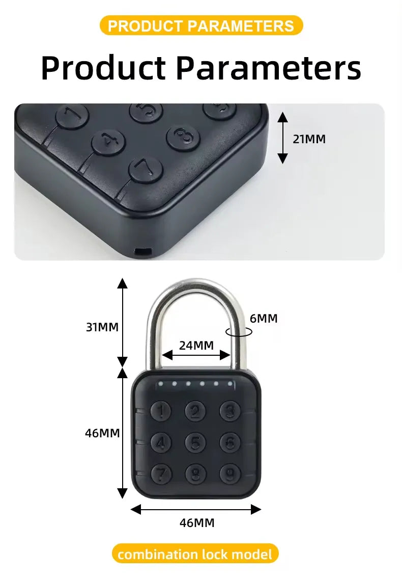 Smart Keypad Waterproof Padlock for Outdoor and Indoor Use