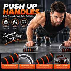 Pair of Professional Push Up Stands with Anti-Skid Base, Comfortable Foam Grip & Elevated Handles for Chest, Arms, Shoulders & Upper Body Training