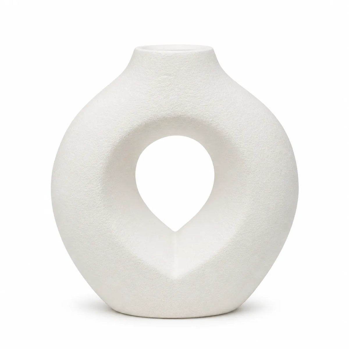 Decorative Minimalist Ceramic Hollow Flower Pot Vase for TV Stand, Shelf & Table Décor