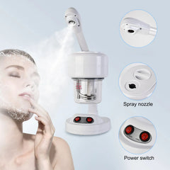 450W Steam Beauty Ion Vapour Facial Steamer with Ozone Function, Hot Steam, Adjustable Spray Nozzle, Low Water Alarm & Auto Shut-Off