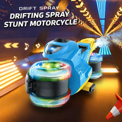 Drift Spray Stunt Motorcycle Toy – 2.4G Remote & Gesture Control with Dynamic Lights & Sounds