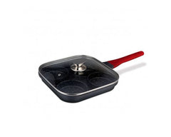 Berlinger Haus Die-Cast 4 Hole Fry Pan with Glass Lid 26x26x3.5 CM