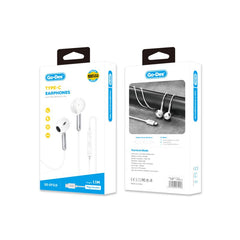 Go-Des EP-318 Type-C Wired In-Ear Headphones with Microphone and Inline Controls
