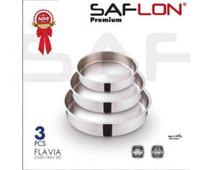 3Pcs Stainless Steel Oven Tray Set 36+32+28cm by Saflon