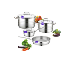 Saflon Premium Stainless Steel Cookware Set 7 Pcs