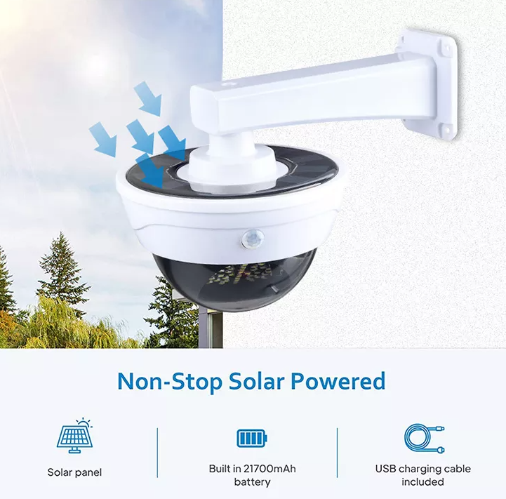 مصباح LED يعمل بالطاقة الشمسية مع جهاز تحكم عن بعد ومستشعر حركة بثلاثة أوضاع