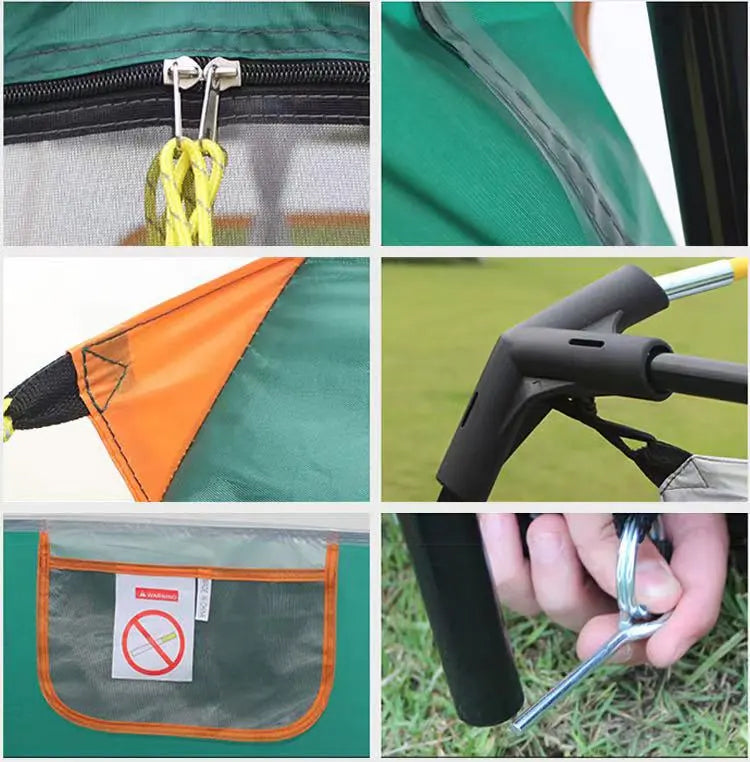 Portable Foldable 8-10 Persons Family Camping Tent with Carry Bag - Durable & Weather Resistant