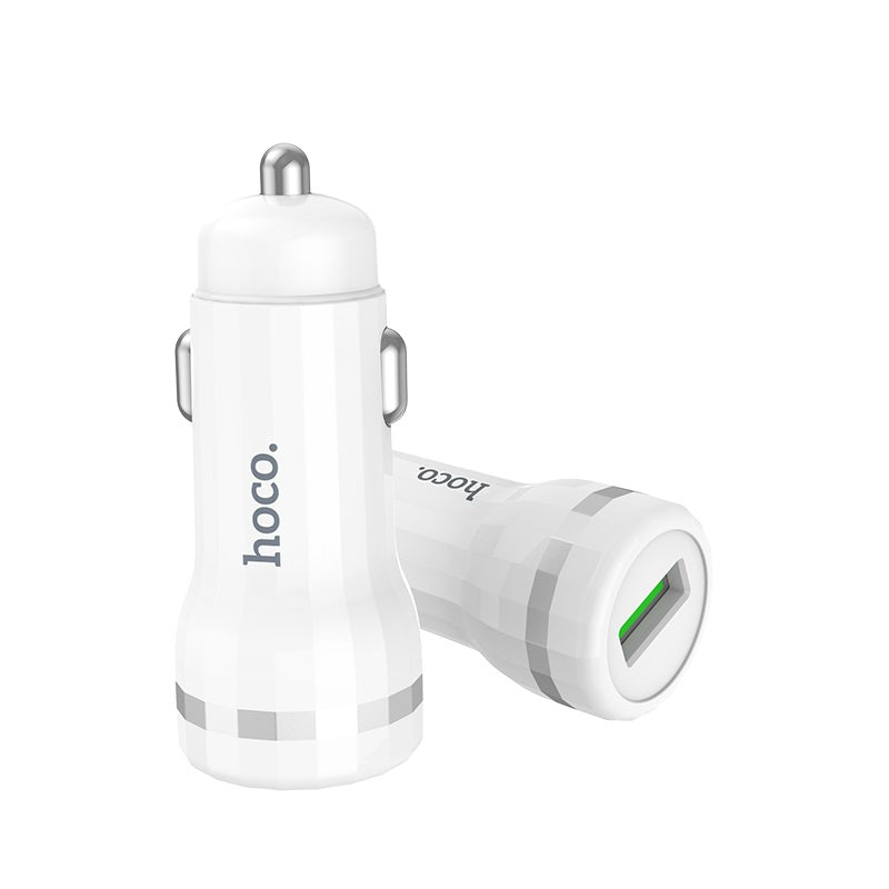شاحن سيارة HOCO Z27A Plug Staunch بمنفذ واحد 18 واط