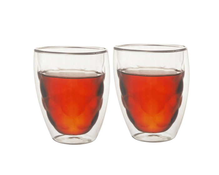 MOOLOOM Handmade Double Wall Glass Tumbler 350 ML -2 Cups