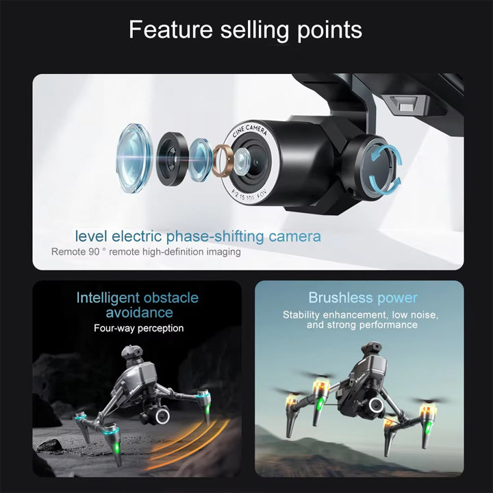 4K Dual Camera Portable Folding Quadcopter Drone with Aerial Camera, Obstacle Avoidance & Gesture Control