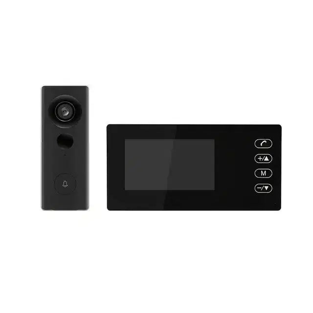 Wireless Video Doorbell with 2.4G Connection, Two-Way Audio, IR Night Vision, Battery Powered Indoor Monitor & Outdoor Camera System
