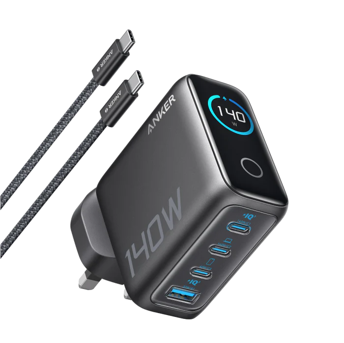 Anker Charger (140W 3C,1A) With Display
