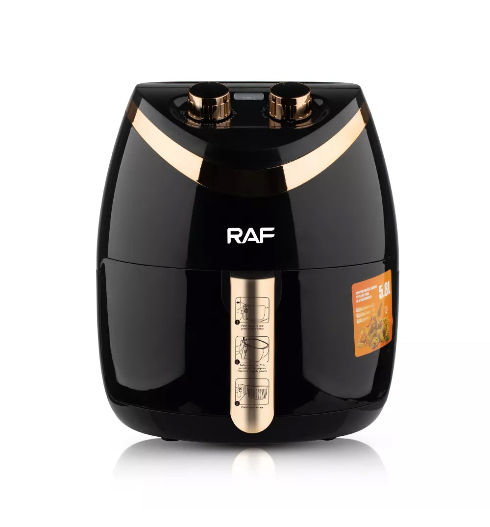 مقلاة هوائية كهربائية RAF 1500 واط سعة 5.8 لتر مع منظم حرارة قابل للتعديل