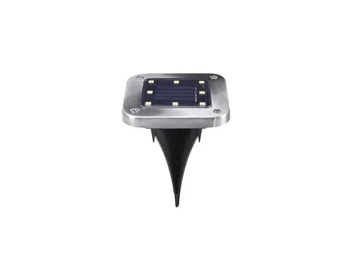 فانوس شمسي LED مربع من الفولاذ المقاوم للصدأ للحديقة - مجموعة من 4 قطع - مع مستشعر إضاءة تلقائي، إضاءة زخرفية مقاومة للماء للممرات الخارجية والحدائق والساحات.