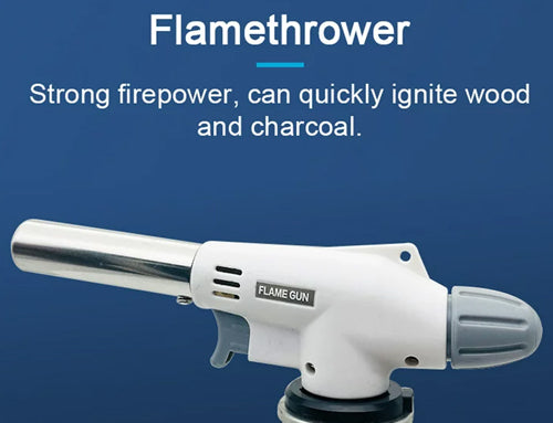 Flame Gun Butane Gas Blow Torch for Outdoor BBQ Tool Burner Flamethrower Welding Gun