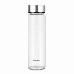 Borosil Neo 550ml Clear Borosilicate Glass Water Bottle, Scratch Resistant Airtight Leakproof Refrigerator Safe Dishwasher Safe Bottle for Water, Juice and Infused Drinks