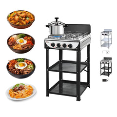 Crown 4-burner gas stove with ignition (self-ignition)