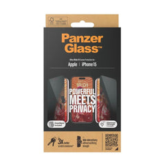 PanzerGlass Privacy Ultra-Wide Fit Screen Protector for iPhone 15 with EasyAligner