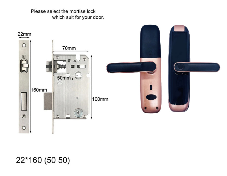 Intelligent Smart Door Lock - Electronic Lock Digital Door with Wifi and Biometric Fingerprints (Tuya App Compatible)